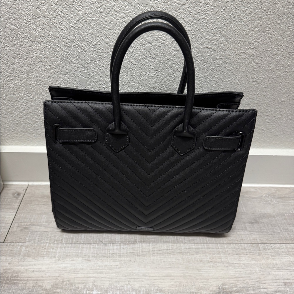 Aldo Black Quilted Satchel